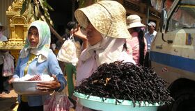 Local vendors on the streets in Phnom Penh, Cambodia
